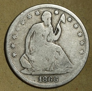1866 S Seated Half Dollar Choice VG Nice Original Patina No Resv