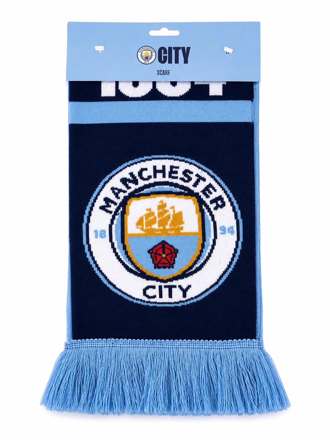 Manchester City FC Supporter Scarf – Official Style Sky Blue & Navy Fan Scarf