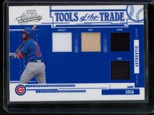 2005 Playoff Absolute Sammy Sosa Tools of the Trade Quad Blue /100 #TT-181