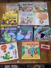 Disney See Hear Read Lot of 10 Books Cassette Tape Robin Hood & Wizard of Oz