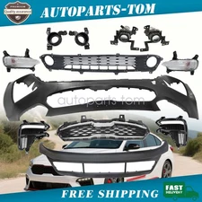 For Kia Forte 2019-2021 Front Bumper Grille Complete Set W/Fog Lamp