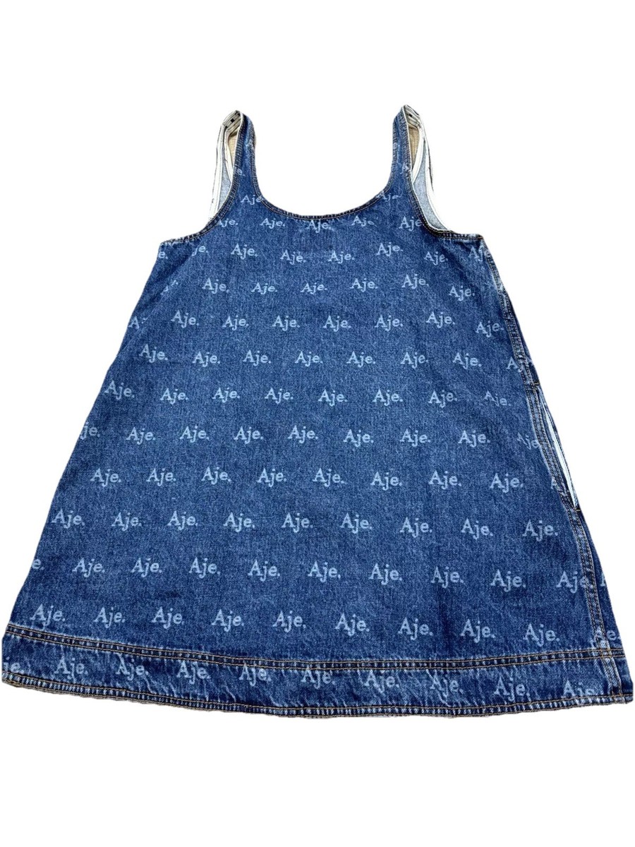 Aje Ratio Logo Denim Mini Dress AU10/US6 New | eBay UK
