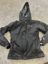 Columbia Jacket Youth Medium 10/12 Black Hooded Boys D1