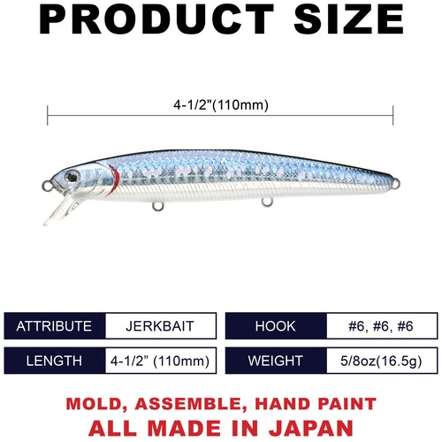 LUCKY CRAFT SW Flashminnow 110 - 721 Zebra MS Aurora Black - Picture 2 of 6