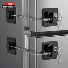 2 Pack Refrigerator Locks with 4 Keys, Child Safety Lock for Fridge Door Locks