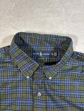 Polo Ralph Lauren Green Plaid Flannel Shirt XL Button Down Classic Fit Preppy.