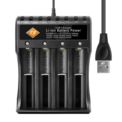 4 Slots Batterieladegerät Li-Ion Charger Usb Für I8650 I4650 Aa/aaa Universal
