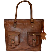 Womens Large Genuine Leather Tote Shoulder Handbag Laptop Office Work Travel Bag