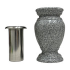 Memorial Cemetery Flower Vase - Real Granite vase with Stainless Steel inner
