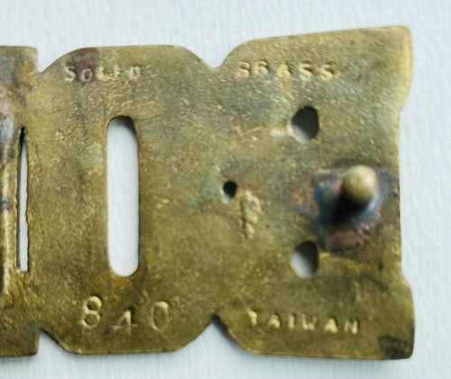 1950 Solid Brass Made in Taiwan BOB Belt Buckle Trucker Statement Piece Marked - Bild 11 von 12