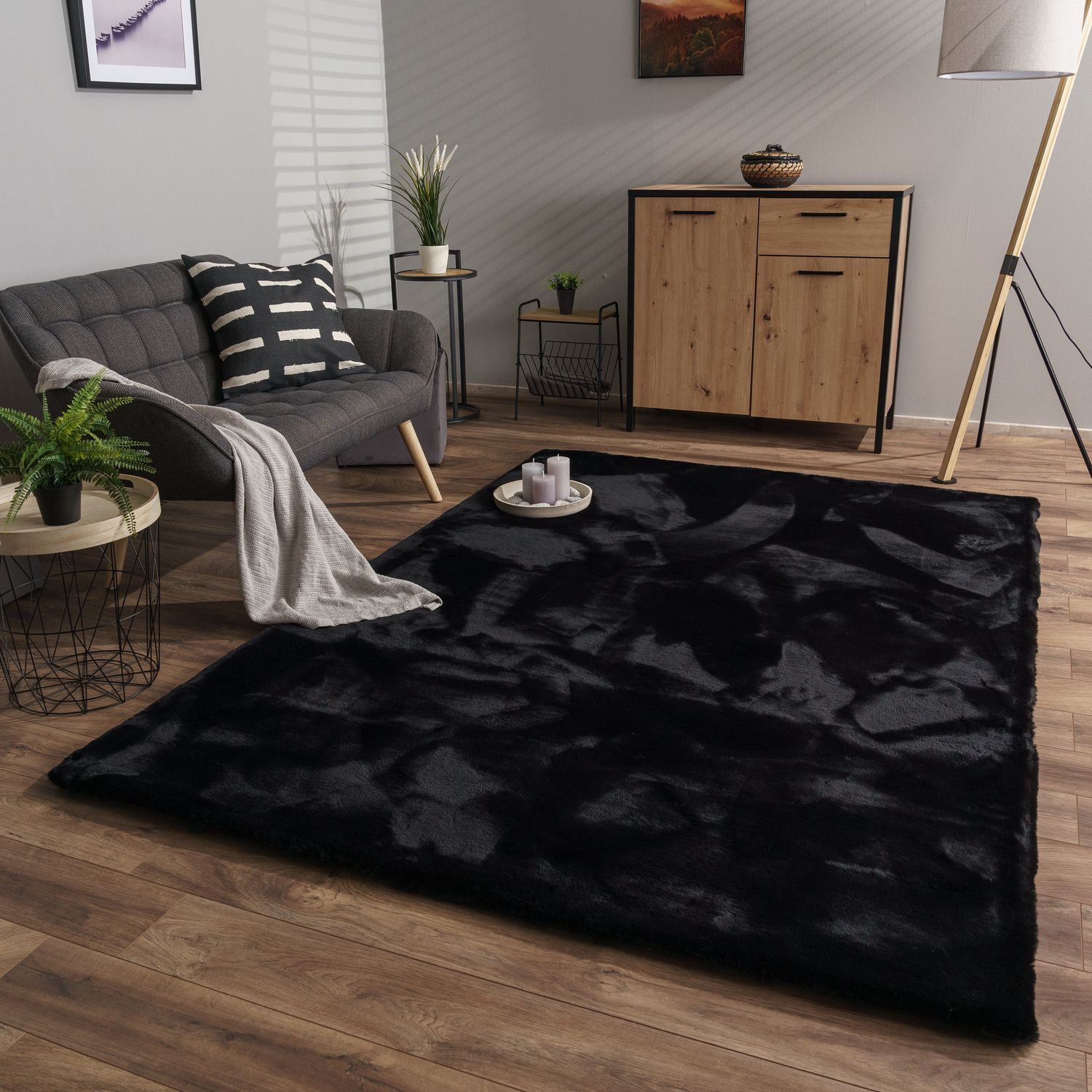 Wohnzimmer Hochflor Teppich Langflor Soft Kaninchenfell Fell Imitat Weich