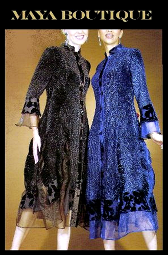 Stunning Dress Coat Crinkle Silk Velvet & Organza Ruffle Black Small - Picture 8 of 12