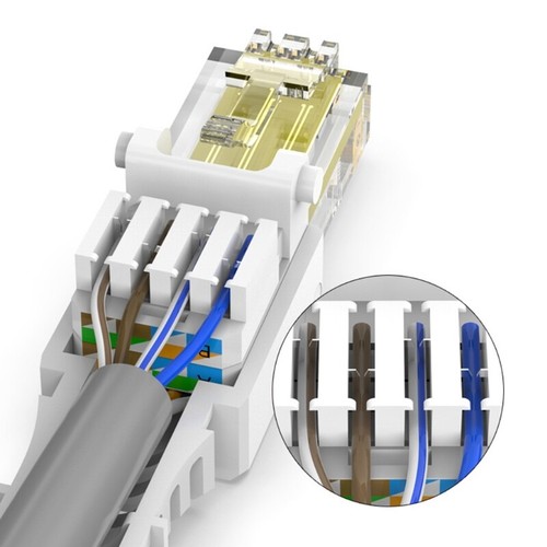 Tool-less Crystal for Head Plug CAT6 RJ45 Connector Tool-less CCTV Ethernet Cabl - Afbeelding 7 van 8
