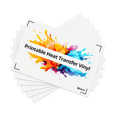 6 Pcs Sublimation bedruckbare Wärmeübertragung Vinyl Sublimation bedruckbare HTV