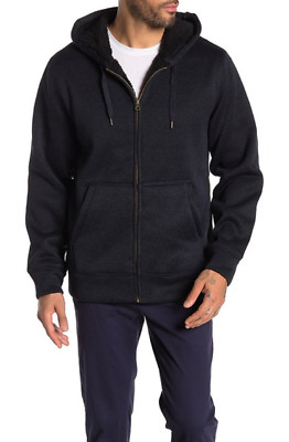 Weatherproof ,Faux Fur Lined Hoodie, Dark Navy Size Medium