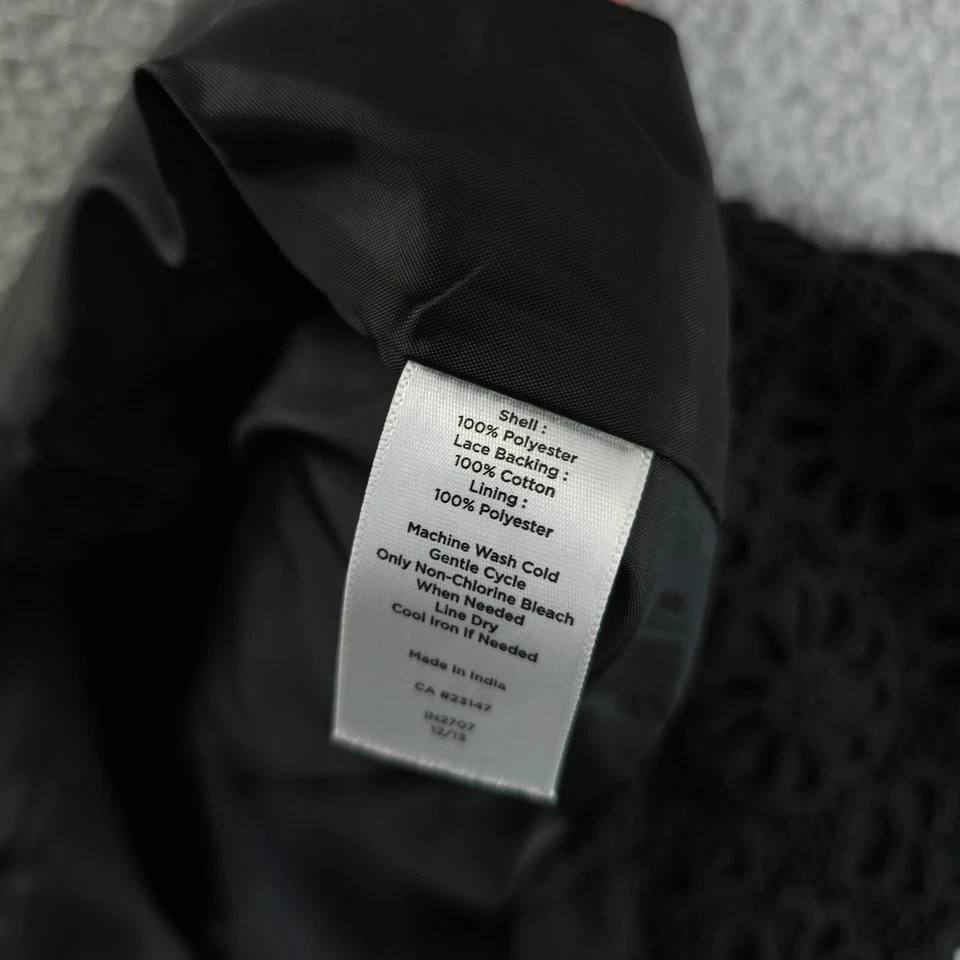 Saia Talbots Feminina 2 Preta Floral Renda Laser Crochê Forrado Lápis Joelho Carreira - Imagem 4 de 4