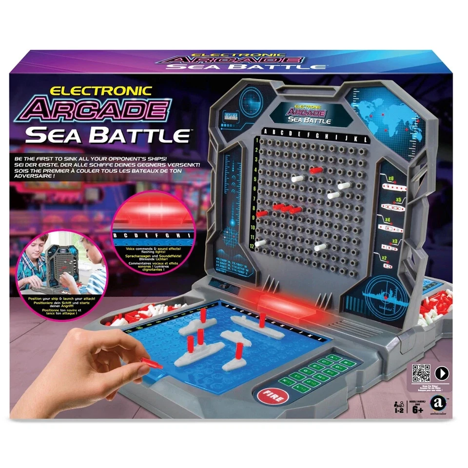 Electronic Arcade Game Sea Battle Ships Board Game with LED (24L x 25W x 39H cm) - Image 2 of 3