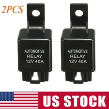 2X DC 12V 40A 40 AMP Car Auto Automotive Van Boat Bike 4 Pins SPST Alarm Relay