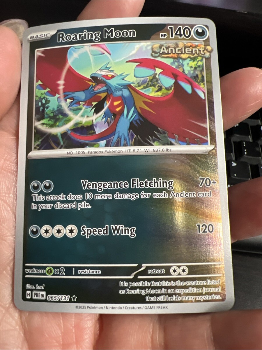 2025 Pokemon SV Prismatic Evolutions - Roaring Moon Holo Rare 065