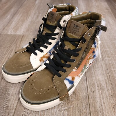Vans Sk8-Hi Reissue Ca Mixed Textile Zip Skate Shoes VN0A3WM12UZ