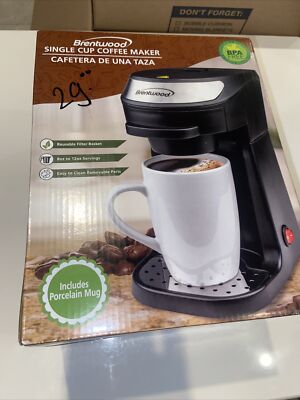 Brentwood Single Cup Coffee Maker,(BRETS-111BK) Black | eBay