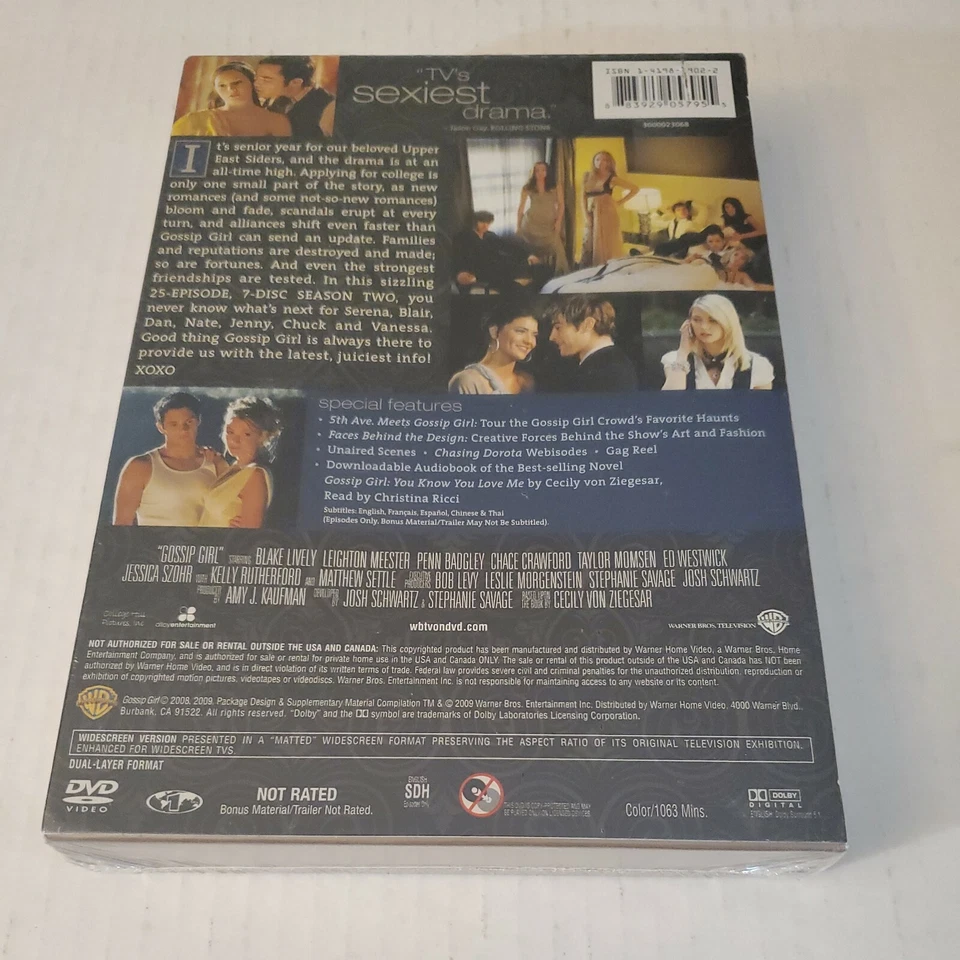 gossip girl season 2 complete 7 dvd box set brand new sealed tv series Foto 3 de 3