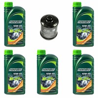 MotoröL Set 10W40 5 Liter ÖLfilter HF197 FüR Hyosung MS3 125 250 Bj. 2008-2010