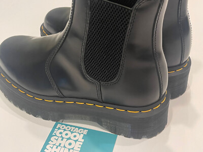 DR MARTENS 2976 QUAD CHELSEA BOOT POLISHED SMOOTH BLACK
