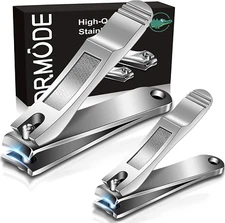 Nail Clippers Set for Fingernail Toenail - Large & Small 2 Pack Stainless Steel
