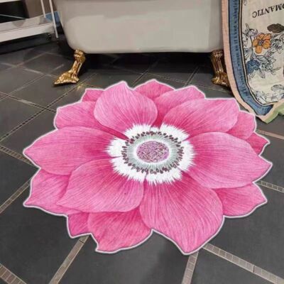 Flower Floor Mat Pink 2枚 Tufted Rose Flower Shape Carpets Living Room Tapete Sofa