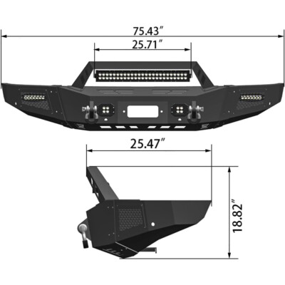 Vijay Steel Front Bumper Fits 2009-2014 Ford F150 W/WInch