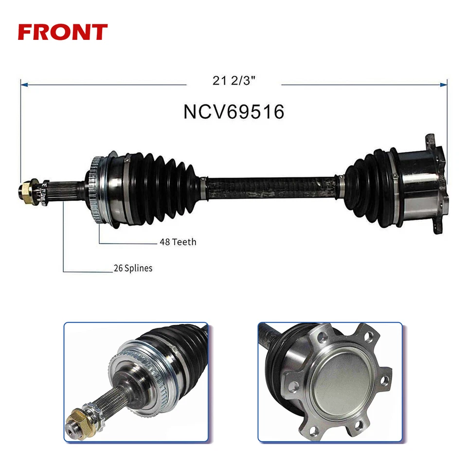 Conjunto de eje CV par delantero para Toyota Previa 1991-1997 2,4 L AWD RWD NCV69516 Foto 2 de 4