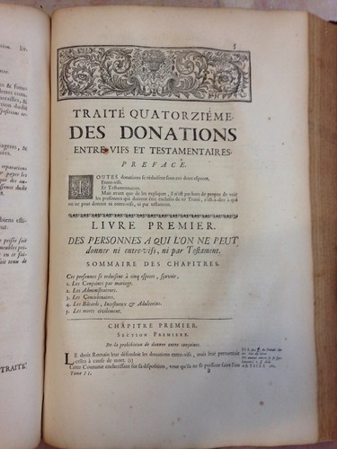 TRAITES DE M DUPLESSIS ANCIEN AVOCAT AU PARLEMENT SUR LA COUTUME DE PARIS 1702 - Picture 4 of 5