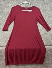 Eileen Fisher Dress Burgundy Long Sleeves PP USA Made