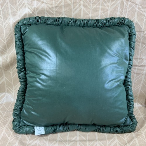 Vintage 80’s Croscill Satin Hunter Green Boudoir Throw Pillow 18 X 18 USA EUC - Picture 7 of 9