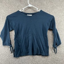 Ann Taylor Loft Women's Sweater Size Small Blue 3/4 Sleeve Pullover Tie Sleeves