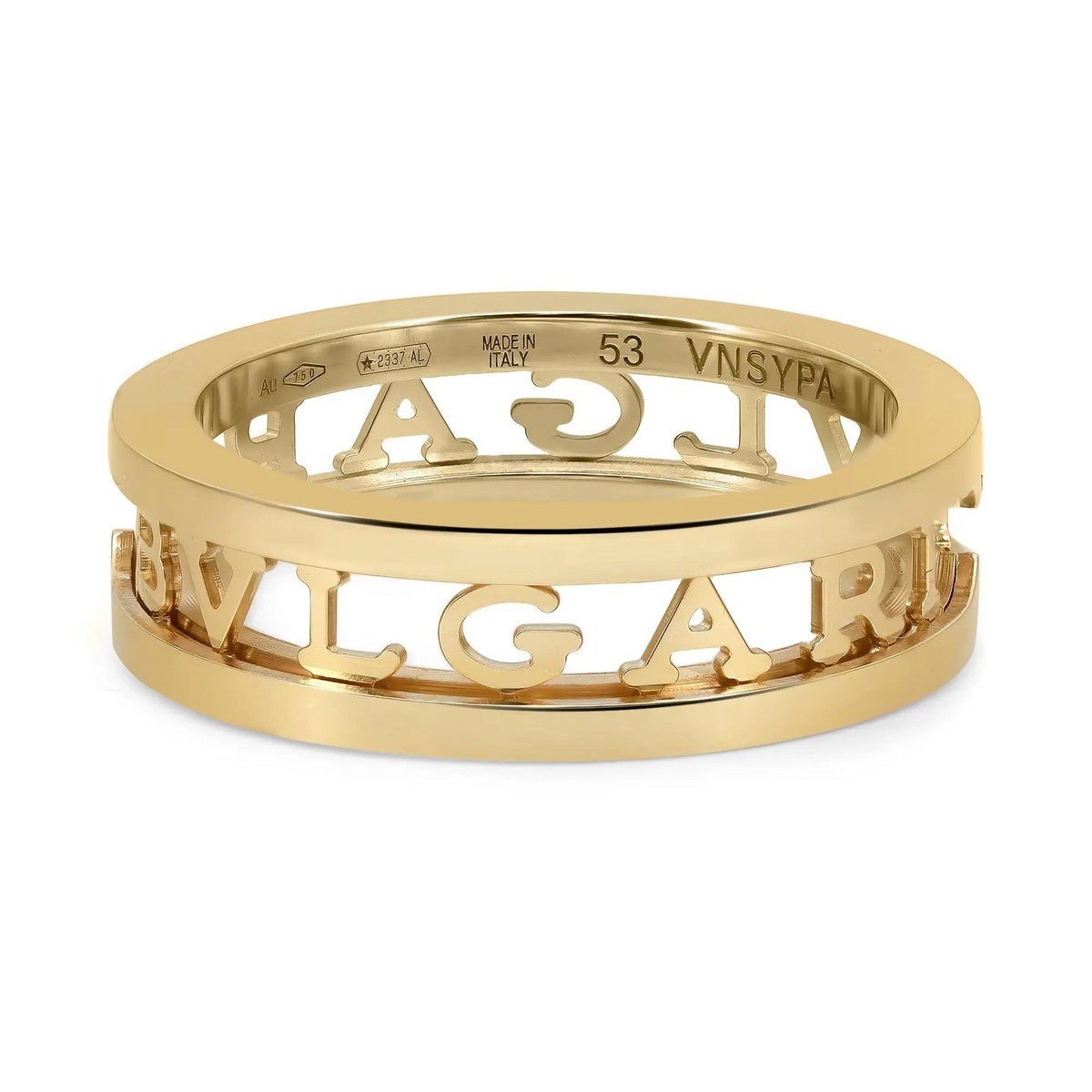 BVLGARI ゴールド ロゴリング Bvlgari B.Zero1 Openwork Logo Spiral One Band Ring 18K