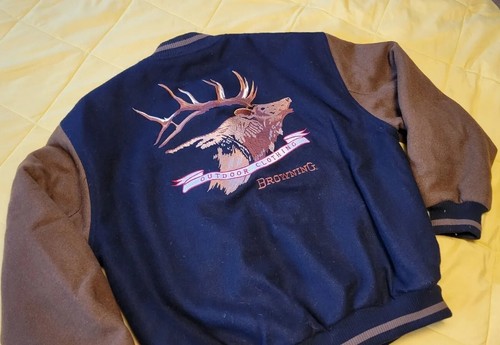 Browning Wool Leather Hunting Outdoor Clothing Elk Deer Jacket Morgan UT- Mens L - Picture 2 of 13
