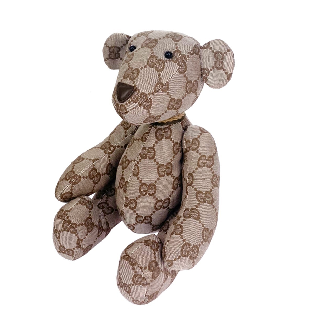 GUCCI テディベア GUCCI GG Pattern Teddy Bear Bear Bag Plush Doll Stuffed Toy Brown