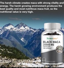 Authentic Potent Black Maca 20000mg Support, Energy, Stamina  Mood - 120 Caps