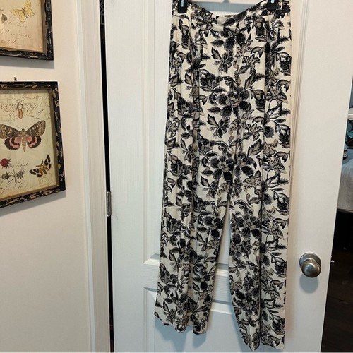 NWT Anthropologie x Ollari Linen Floral Wide Leg Trousers Size Medium - Picture 10 of 15