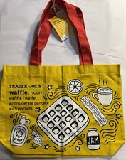 New Trader Joe's Reusable Shopping Bag Breakfast Waffle Toast Milk 