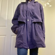 Vintage Nautica Purple Women Water-resistant Zip Front Anorak Jacket Rain Jacket