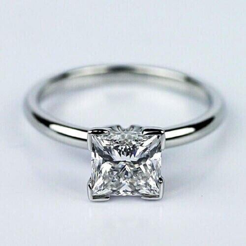 Natural Mined 1.52 Ct H VS2 Solitaire Princess Diamond Engagement Ring Treated - Picture 1 of 4