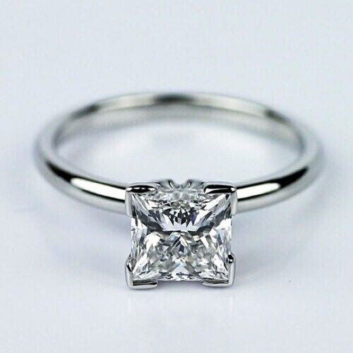 2.28 Carat VS1 F Solitaire Lab Created Princess Cut Diamond Engagement Ring 14K - Picture 1 of 4