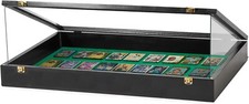 Trade Show Card Display Case 36 x 24 x 4 PSA Graded Black & Green USA Wood Box