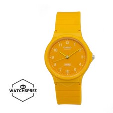 Reloj Casio Clásico Analógico Serie Pop Basado Biológico Banda Resina Amarilla MQ-24B-9B