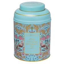 Song Thrush & Berries Tea Tin in Mint Green with 240 English Breakfast Teabags