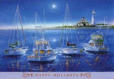 Sailboats and Yachts - Red Farm Studios Box of 18 Nautical Christmas Cards