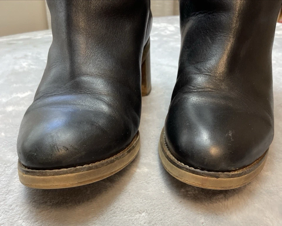 Botas altas Free People Tabby para mujer 39,5/US 9,5 cuero negro Portugal occidental Foto 3 de 4